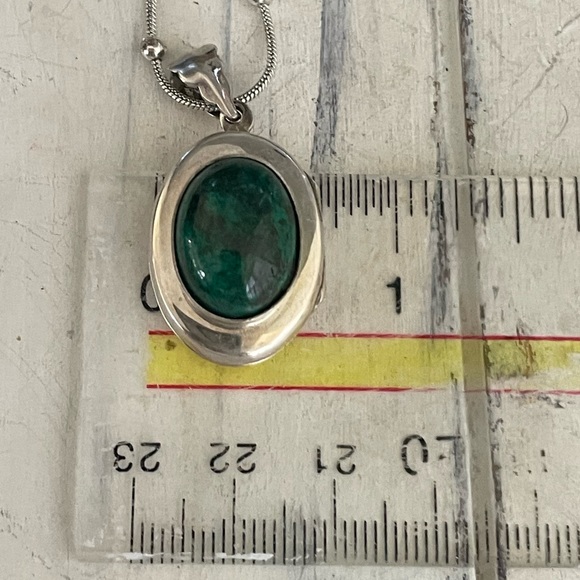 Stamped 925 green agate locket pendant - Picture 7 of 7